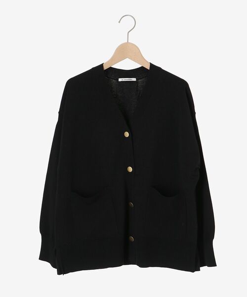 le.coeur blanc（ルクールブラン）の「メタルボタンワイドVカーデ（カーディガン/ボレロ・レディース・ボルドー/ブラック/サンドベージュ・38）」の4枚目の写真