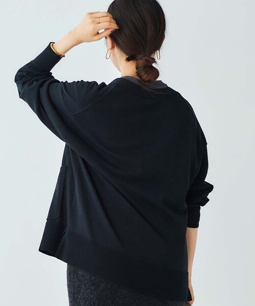 le.coeur blanc（ルクールブラン）の「メタルボタンワイドVカーデ（カーディガン/ボレロ・レディース・ボルドー/ブラック/サンドベージュ・38）」の8枚目の写真