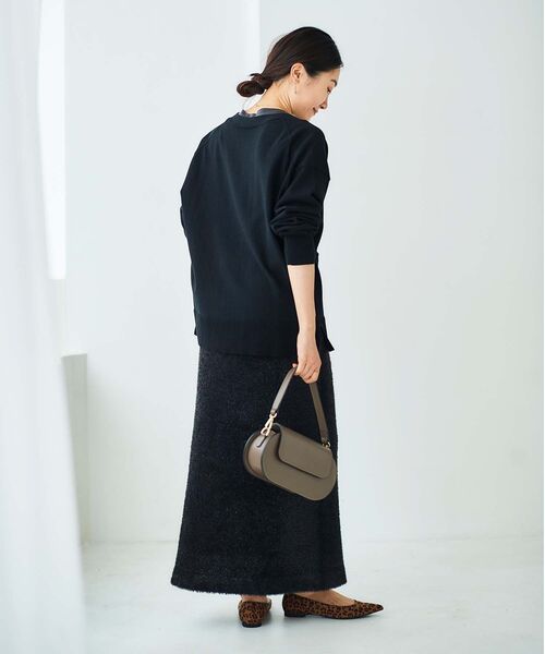 le.coeur blanc（ルクールブラン）の「メタルボタンワイドVカーデ（カーディガン/ボレロ・レディース・ボルドー/ブラック/サンドベージュ・38）」の11枚目の写真