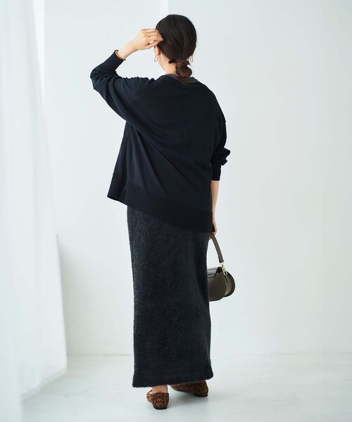 le.coeur blanc（ルクールブラン）の「メタルボタンワイドVカーデ（カーディガン/ボレロ・レディース・ボルドー/ブラック/サンドベージュ・38）」の12枚目の写真