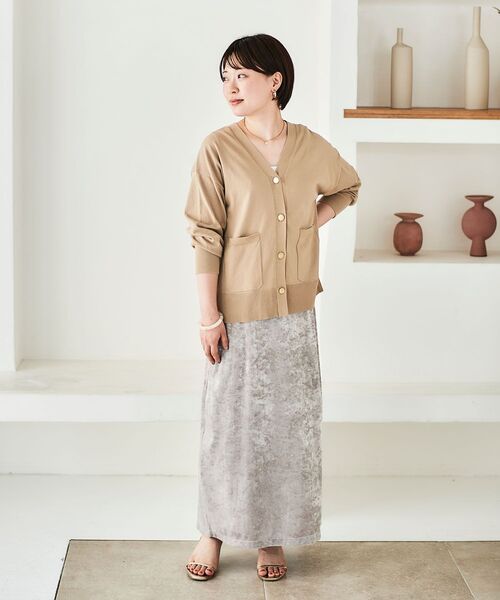 le.coeur blanc（ルクールブラン）の「メタルボタンワイドVカーデ（カーディガン/ボレロ・レディース・ボルドー/ブラック/サンドベージュ・38）」の16枚目の写真