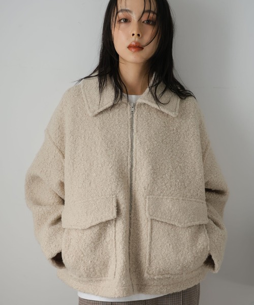 Girly Doll（ガーリードール）の「WポケットZipブルゾン（ブルゾン・レディース・ブラウン/ブラック/ライトベージュ・F）」の3枚目の写真