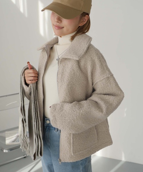 Girly Doll（ガーリードール）の「WポケットZipブルゾン（ブルゾン・レディース・ブラウン/ブラック/ライトベージュ・F）」の12枚目の写真