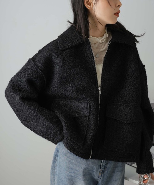 Girly Doll（ガーリードール）の「WポケットZipブルゾン（ブルゾン・レディース・ブラウン/ブラック/ライトベージュ・F）」の13枚目の写真