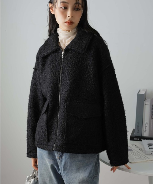 Girly Doll（ガーリードール）の「WポケットZipブルゾン（ブルゾン・レディース・ブラウン/ブラック/ライトベージュ・F）」の16枚目の写真