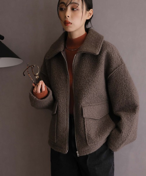 Girly Doll（ガーリードール）の「WポケットZipブルゾン（ブルゾン・レディース・ブラウン/ブラック/ライトベージュ・F）」の21枚目の写真