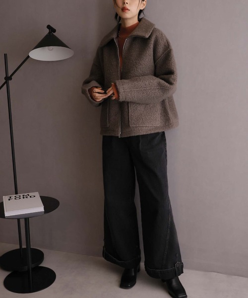 Girly Doll（ガーリードール）の「WポケットZipブルゾン（ブルゾン・レディース・ブラウン/ブラック/ライトベージュ・F）」の22枚目の写真