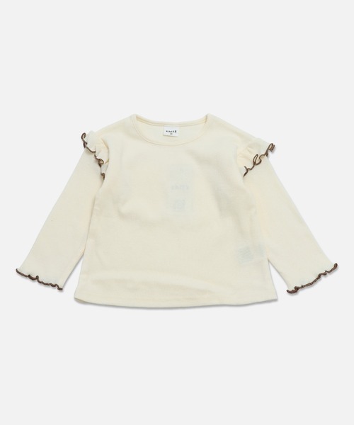 chil2(チルツー)の「肩フリル リブ長袖カットソー(Tシャツ/カットソー・キッズ・クリーム/ブラック/ピンク・130cm/120cm/100cm/110cm/90cm/80cm/140cm)」の16枚目の写真