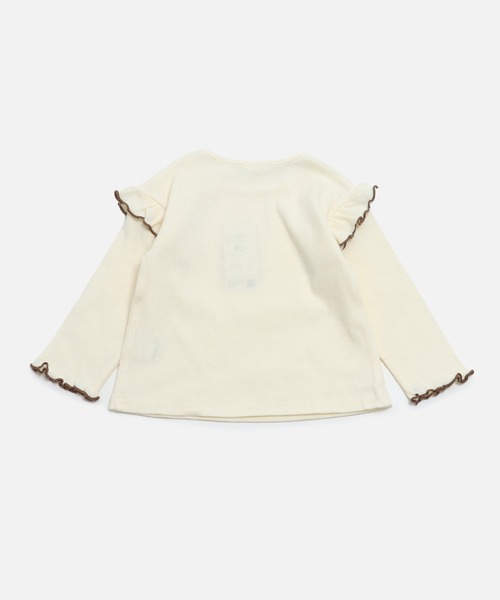 chil2(チルツー)の「肩フリル リブ長袖カットソー(Tシャツ/カットソー・キッズ・クリーム/ブラック/ピンク・130cm/120cm/100cm/110cm/90cm/80cm/140cm)」の17枚目の写真