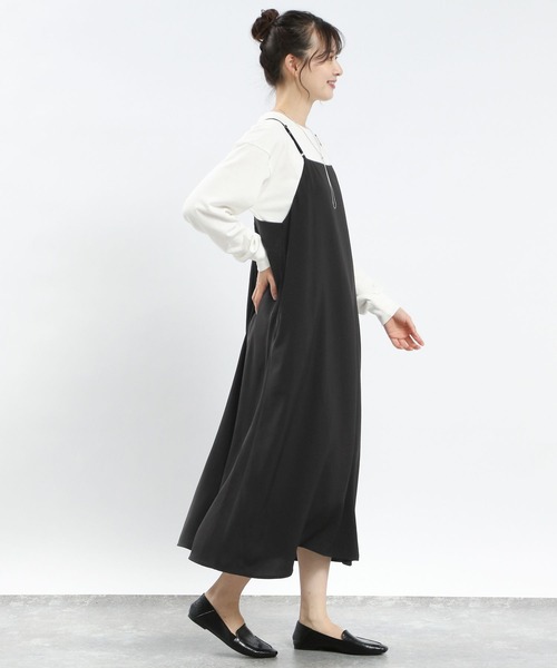 GLOBAL WORK Smile Seed Store（グローバルワーク スマイルシードストア）の「Aラインキャミワンピース/116016（シャツワンピース・レディース・ダークグレー/ブラック・LARGE/MEDIUM/X-LARGE/SMALL）」の4枚目の写真