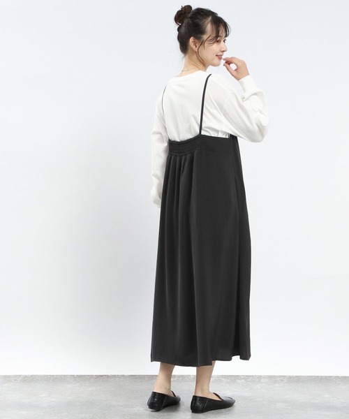 GLOBAL WORK Smile Seed Store（グローバルワーク スマイルシードストア）の「Aラインキャミワンピース/116016（シャツワンピース・レディース・ダークグレー/ブラック・LARGE/MEDIUM/X-LARGE/SMALL）」の5枚目の写真