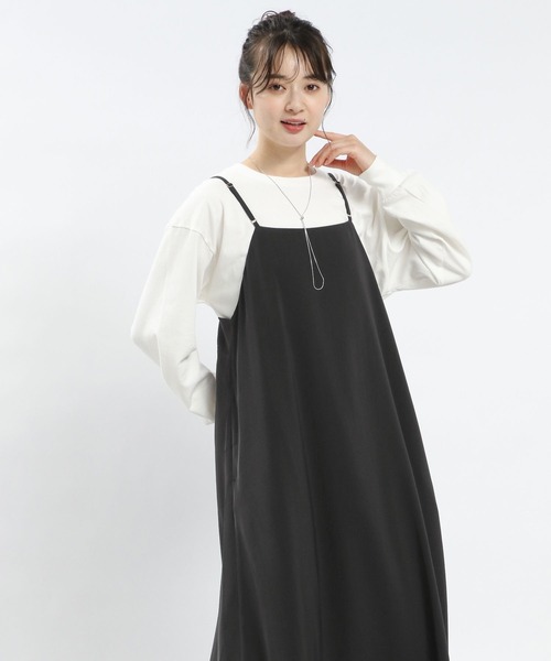 GLOBAL WORK Smile Seed Store（グローバルワーク スマイルシードストア）の「Aラインキャミワンピース/116016（シャツワンピース・レディース・ダークグレー/ブラック・LARGE/MEDIUM/X-LARGE/SMALL）」の6枚目の写真