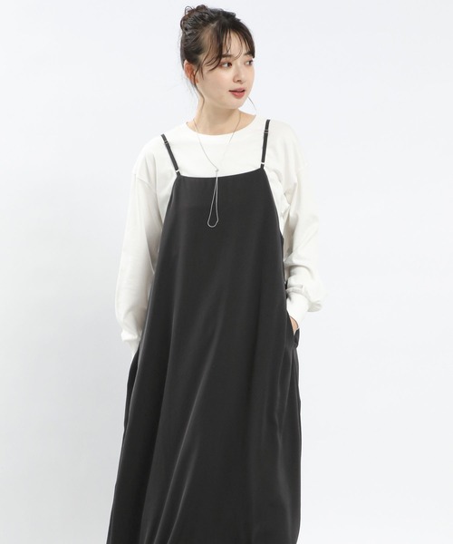 GLOBAL WORK Smile Seed Store（グローバルワーク スマイルシードストア）の「Aラインキャミワンピース/116016（シャツワンピース・レディース・ダークグレー/ブラック・LARGE/MEDIUM/X-LARGE/SMALL）」の7枚目の写真
