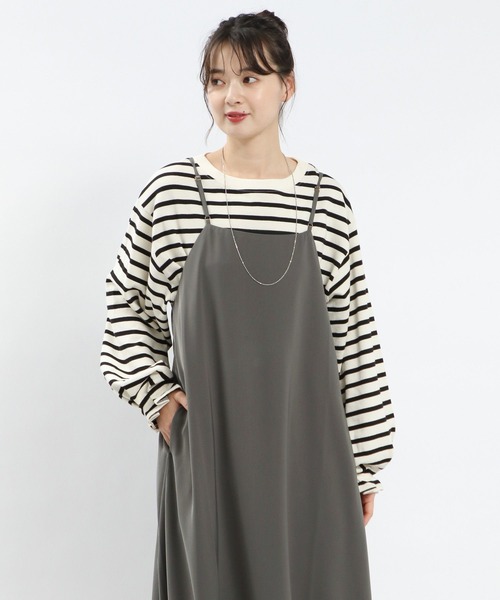 GLOBAL WORK Smile Seed Store（グローバルワーク スマイルシードストア）の「Aラインキャミワンピース/116016（シャツワンピース・レディース・ダークグレー/ブラック・LARGE/MEDIUM/X-LARGE/SMALL）」の11枚目の写真