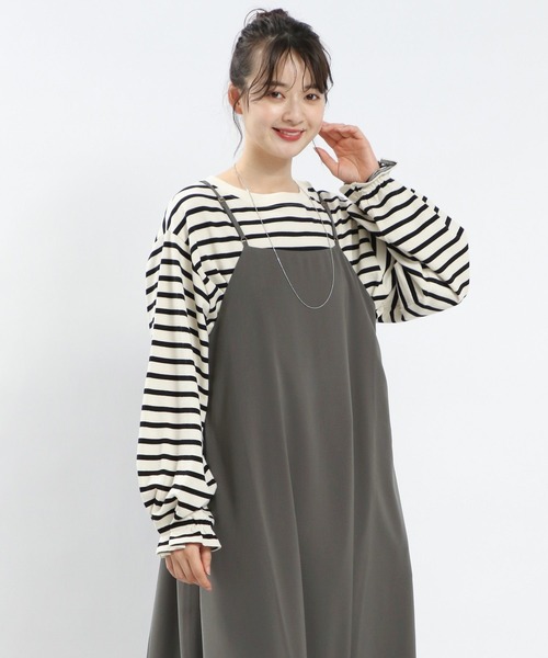 GLOBAL WORK Smile Seed Store（グローバルワーク スマイルシードストア）の「Aラインキャミワンピース/116016（シャツワンピース・レディース・ダークグレー/ブラック・LARGE/MEDIUM/X-LARGE/SMALL）」の12枚目の写真