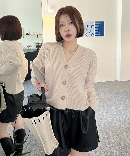 SHEPP(シープ)の「ルーズシルエット ショートカーディガン(カーディガン/ボレロ・レディース・アイボリー/ブルー/オレンジ/グリーン・F)」の10枚目の写真