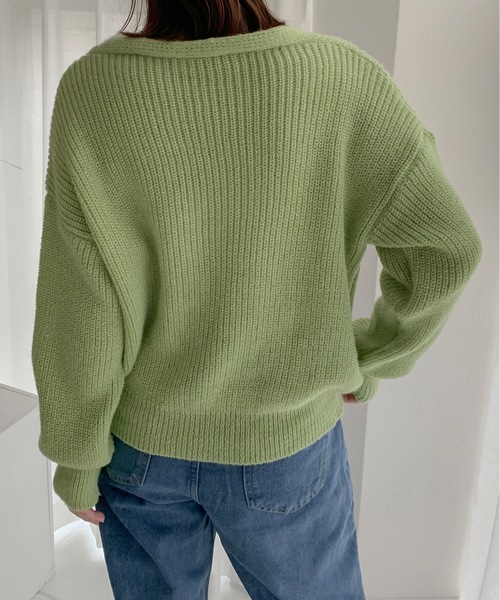 SHEPP(シープ)の「ルーズシルエット ショートカーディガン(カーディガン/ボレロ・レディース・アイボリー/ブルー/オレンジ/グリーン・F)」の15枚目の写真