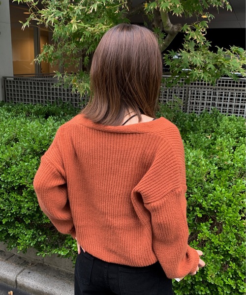 SHEPP(シープ)の「ルーズシルエット ショートカーディガン(カーディガン/ボレロ・レディース・アイボリー/ブルー/オレンジ/グリーン・F)」の20枚目の写真
