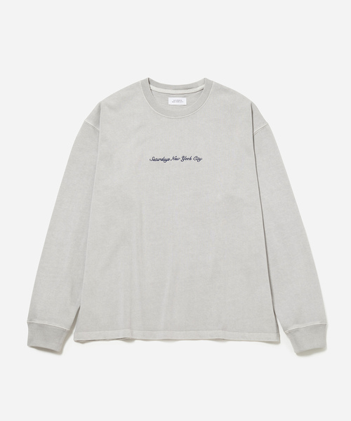 Saturdays NYC（サタデーズ ニューヨークシティ ）の「HEAVY WEIGHT PIGMENT L/S TEE（Tシャツ/カットソー・メンズ・ブルー/パープル/ブラック/ライトグレー・S/M/L/XL）」の3枚目の写真