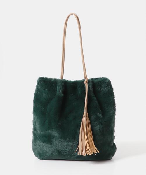 RODE SKO（ロデスコ）の「タッセル付フラッフィトートバッグ（トートバッグ・レディース・グレー/グリーン/ベージュ・ONE）」の20枚目の写真