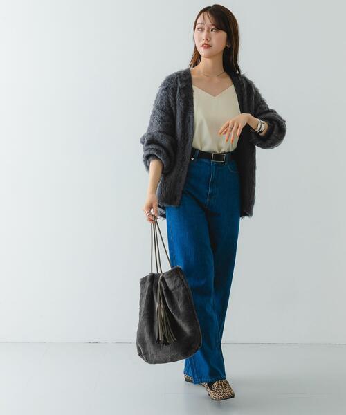 RODE SKO（ロデスコ）の「タッセル付フラッフィトートバッグ（トートバッグ・レディース・グレー/グリーン/ベージュ・ONE）」の6枚目の写真