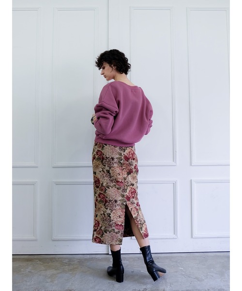 Katrin TOKYO(カトリーントーキョー)の「flower jacquard skirt(スカート・レディース・ベージュ/ボルドー・S/L)」の10枚目の写真