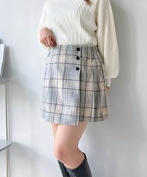 AS KNOW AS plus | ◇ボタンとプリーツミニスカート 　セットアップ可能(スカート)