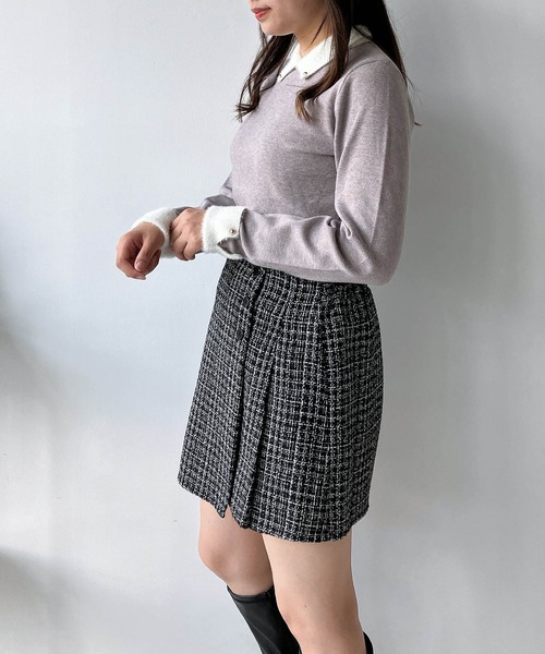 AS KNOW AS plus（アズノゥアズプラス）の「◇ボタンとプリーツミニスカート 　セットアップ可能（スカート・レディース・ブラック系/グレー系/ベージュ系・FREE）」の13枚目の写真