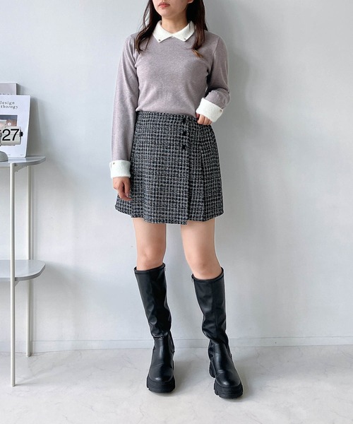 AS KNOW AS plus（アズノゥアズプラス）の「◇ボタンとプリーツミニスカート 　セットアップ可能（スカート・レディース・ブラック系/グレー系/ベージュ系・FREE）」の15枚目の写真