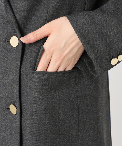 ジャーナルスタンダード レサージュ ウールトリコチン ブレザー 金ボタン ダブル JOURNAL STANDARD L'ESSAGE｜《追加》ウールトリコチン ブレザー