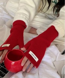 ammy.(エイミードット)の【 ammy. / エイミードット 】 ワンポイント タグ ニット アームウォーマー(アームカバー)