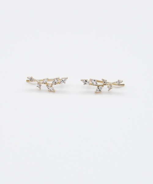 ciite'（シーテ）の「リーフビジューピアス イヤーカフ風  (両耳用)（ピアス（両耳用）・レディース・ゴールド/シルバー・FREE）」の6枚目の写真