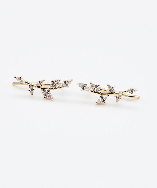 ciite'（シーテ）の「リーフビジューピアス イヤーカフ風  (両耳用)（ピアス（両耳用）・レディース・ゴールド/シルバー・FREE）」の7枚目の写真