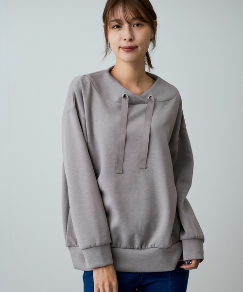 Jayro(ジャイロ)の「ダンボールニット抜き衿プルオーバー(Tシャツ/カットソー・レディース・ブラック/ブルー/ブラウン系その他2/オフホワイト・M)」の4枚目の写真