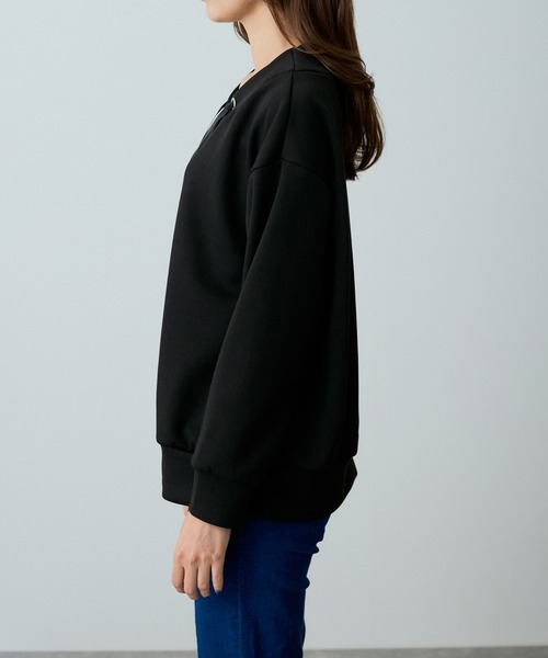 Jayro(ジャイロ)の「ダンボールニット抜き衿プルオーバー(Tシャツ/カットソー・レディース・ブラック/ブルー/ブラウン系その他2/オフホワイト・M)」の5枚目の写真