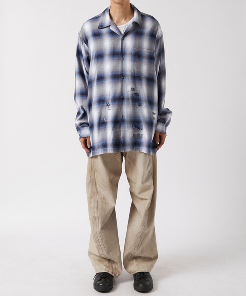 Bowwow/バウワウ】RAYON CHECK SHIRTS REPAIRED（シャツ/ブラウス
