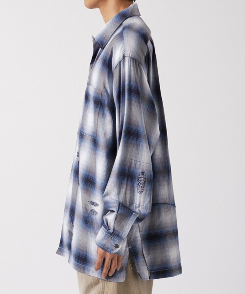 Bowwow/バウワウ】RAYON CHECK SHIRTS REPAIRED（シャツ/ブラウス