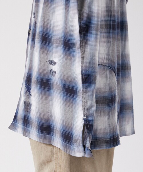 BOW WOW（バウワウ）の「【Bowwow/バウワウ】RAYON CHECK SHIRTS REPAIRED（シャツ/ブラウス・メンズ・ブルー・S）」の12枚目の写真