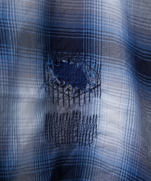 Bowwow/バウワウ】RAYON CHECK SHIRTS REPAIRED（シャツ/ブラウス