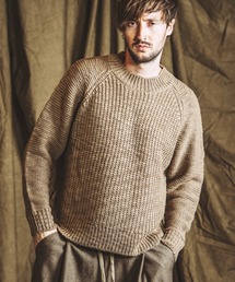 NO ID. | 【NO ID.】Low-Gauge Slub Knit Crew-Neck Pullover / ローゲージ スラブ ニット クルーネック プルオーバー(ニット/セーター)