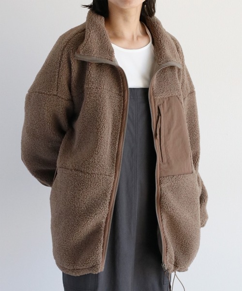 cepo（セポ）の「パウダーボアオーバージャケット（ブルゾン・レディース・ブラウン/チャコール/オフホワイト・M）」の17枚目の写真