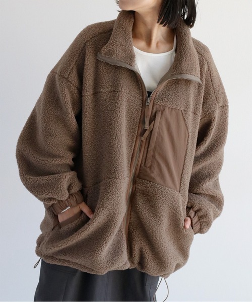 cepo（セポ）の「パウダーボアオーバージャケット（ブルゾン・レディース・ブラウン/チャコール/オフホワイト・M）」の22枚目の写真