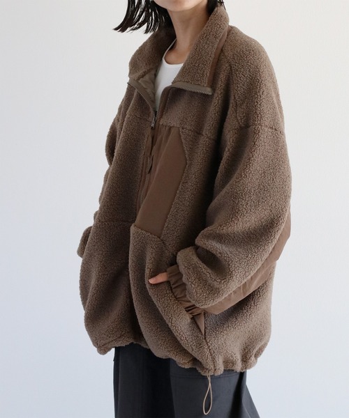 cepo（セポ）の「パウダーボアオーバージャケット（ブルゾン・レディース・ブラウン/チャコール/オフホワイト・M）」の18枚目の写真