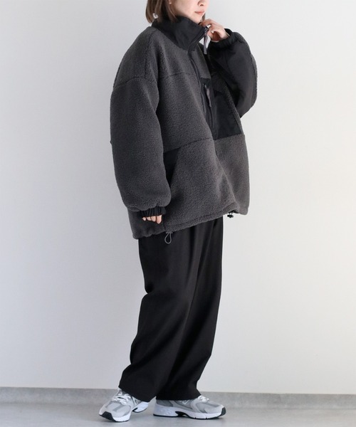 cepo（セポ）の「パウダーボアオーバージャケット（ブルゾン・レディース・ブラウン/チャコール/オフホワイト・M）」の14枚目の写真