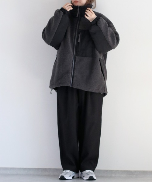 cepo（セポ）の「パウダーボアオーバージャケット（ブルゾン・レディース・ブラウン/チャコール/オフホワイト・M）」の9枚目の写真