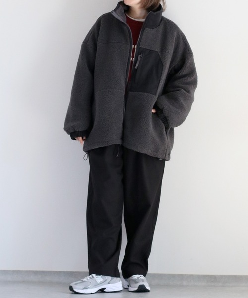 cepo（セポ）の「パウダーボアオーバージャケット（ブルゾン・レディース・ブラウン/チャコール/オフホワイト・M）」の15枚目の写真