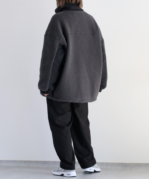 cepo（セポ）の「パウダーボアオーバージャケット（ブルゾン・レディース・ブラウン/チャコール/オフホワイト・M）」の11枚目の写真