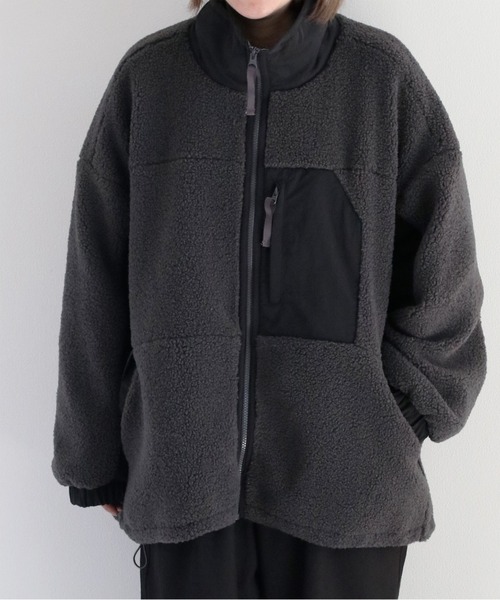 cepo（セポ）の「パウダーボアオーバージャケット（ブルゾン・レディース・ブラウン/チャコール/オフホワイト・M）」の8枚目の写真