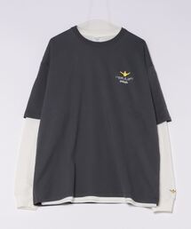 （What it isNt）ART BY MARKGONZALES | 【(What it isNt) ART BY MARK GONZALES/ワットイットイズント マークゴンザレス】バック&アームプリント リアルレイヤード ロングスリーブTシャツ 半袖T＆ロンT 2点セット(Tシャツ/カットソー)