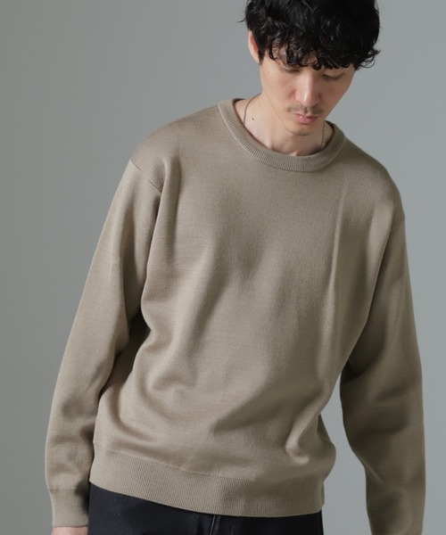 【セール】タスマニアミックス ミラノリブリラックスクルーネックニット（ニット/セーター）｜nano･universe（ナノユニバース）